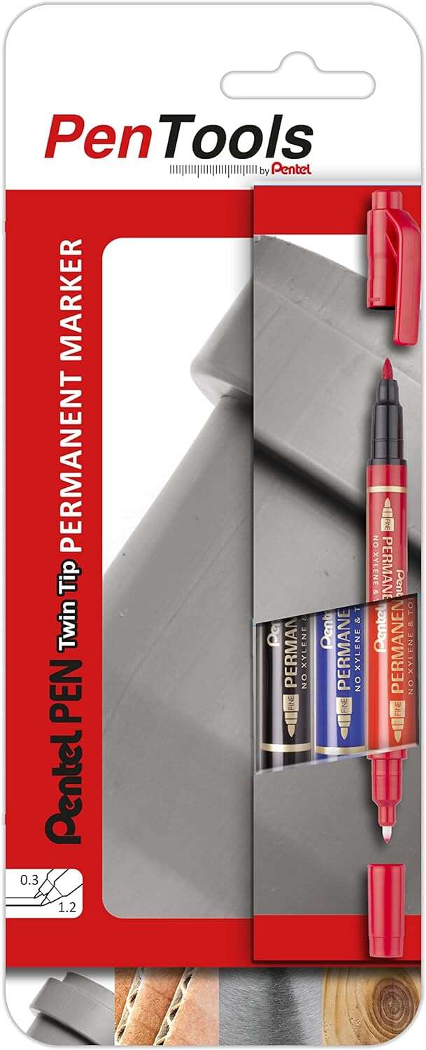 Pentel PenTools Rotuladores Permanentes Industriales Pentel Pen Twin Tip - Doble Punta - E