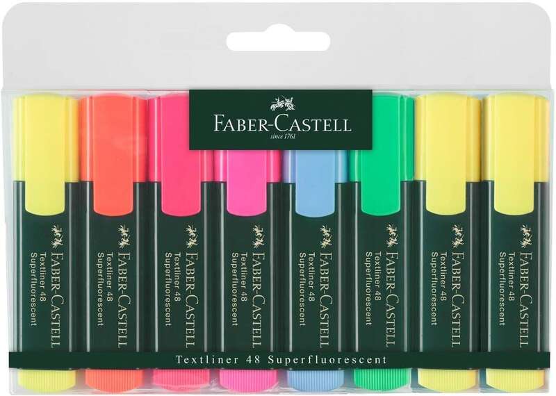 Faber-Castell Textliner 48 Marcadores Fluorescentes - Punta Biselada - Trazo entre 1.2mm y