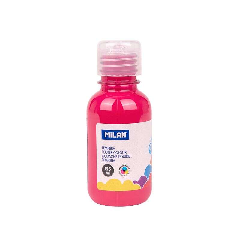 Tinta têmpera Milan, frasco de 125ml - Tampa doseadora - Secagem rápida - Misturável - Cor magenta