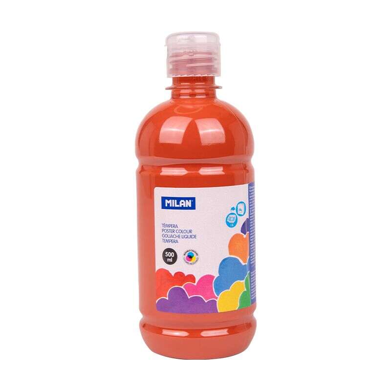 Flacon de peinture tempera Milan 500 ml - Bouchon doseur - Séchage rapide - Miscible - Brun