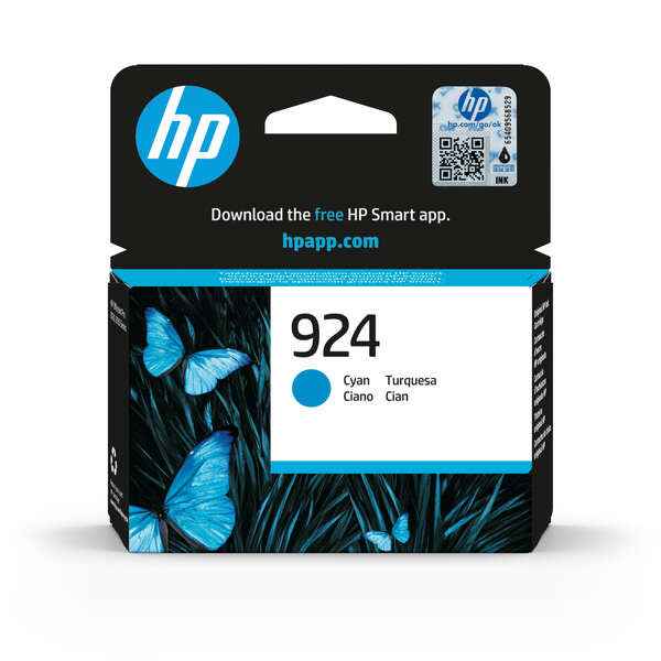 HP 924 Cyan Cartucho de Tinta Original - 4K0U3NE - Prinkweb