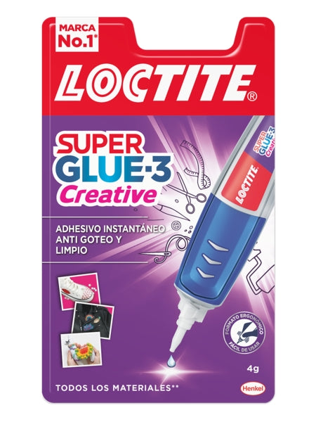 Stylo adhésif Loctite Superglue-3 Creative 4 g - Forme universelle - Application goutte à goutte précise et propre - Anti-goutte - Adhésion maximale