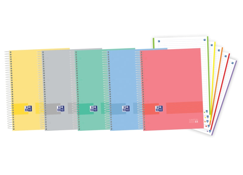 Oxford & You A4+ Europeanbook - Tapa Extradura Resistente - 5 Colores Surtidos - 120 Hojas - Cantidad: 5 - Prinkweb