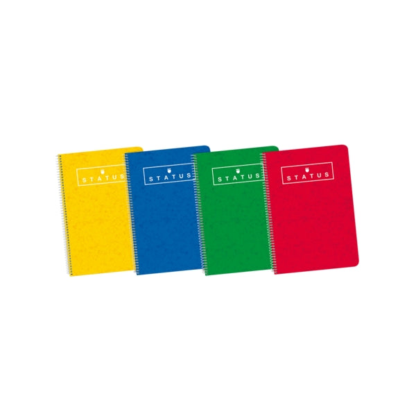 Enri Status Fº Tapa Dura Cuaderno Espiral 4x4 con Margen 80 Hojas Surtido - Resistente Tapa Dura - Cuaderno Espiral de Alta Calidad - 80 Hojas con Margen - Colores Surtidos - Cantidad: 5 - Prinkweb