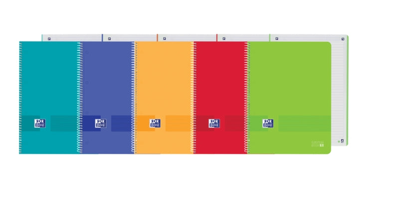 Oxford Live&Go Europeanbook 1 - Tapa de Plastico A4+ - 80 Hojas - Colores Surtidos - Cantidad: 5 - Prinkweb