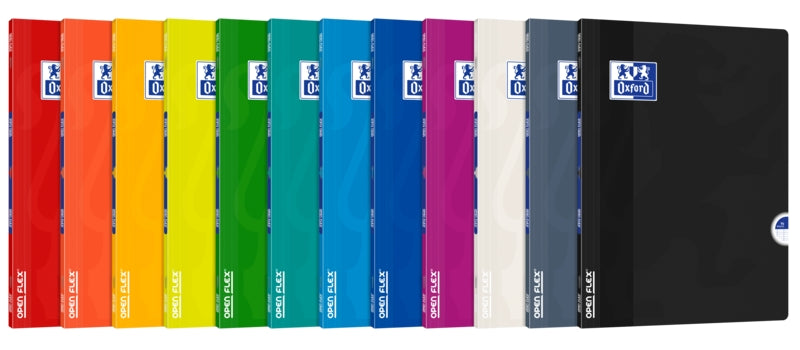 Oxford Openflex Libreta Grapada Tapa Plastico A4+ Seyes - Resistente Tapa de Plastico - Formato A4+ - Hojas con Lineas Seyes - con Margen - Prinkweb