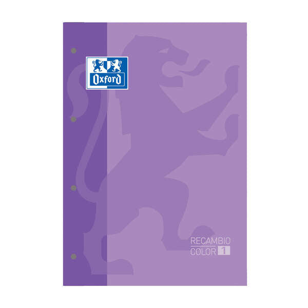 Oxford School Classic Cuaderno de Recambio - Tamaño A4 - Tapa Blanda - Encolado - Cuadricula 5x5 - 80 Hojas - Color Malva - Cantidad: 5 - Prinkweb