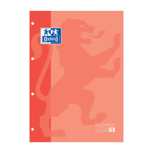Oxford School Classic Cuaderno de Recambio - Tamaño A4 - Tapa Blanda - Encolado - Cuadricula 5x5 - 80 Hojas - Color Melocoton - Cantidad: 5 - Prinkweb