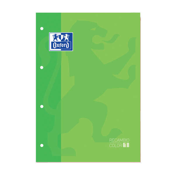 Oxford School Classic Cuaderno de Recambio - Tamaño A4 - Tapa Blanda - Encolado - Cuadricula 5x5 - 80 Hojas - Color Verde Manzana - Cantidad: 5 - Prinkweb