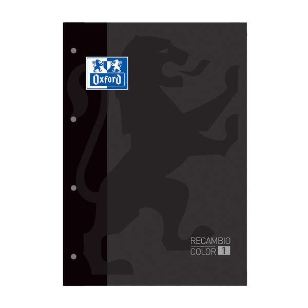 Oxford School Classic Cuaderno de Recambio - Tamaño A4 - Tapa Blanda - Encolado - Cuadricula 5x5 - 80 Hojas - Color Negro - Cantidad: 5 - Prinkweb