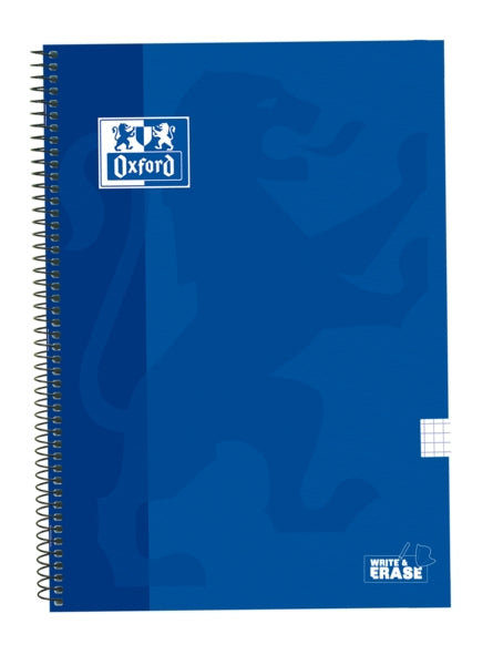 Oxford School Classic Cuaderno Espiral Tapa Extradura Write&Erase - Folio 4x4 con Margen - 80 Hojas - Color Azul Marino - Cantidad: 5 - Prinkweb