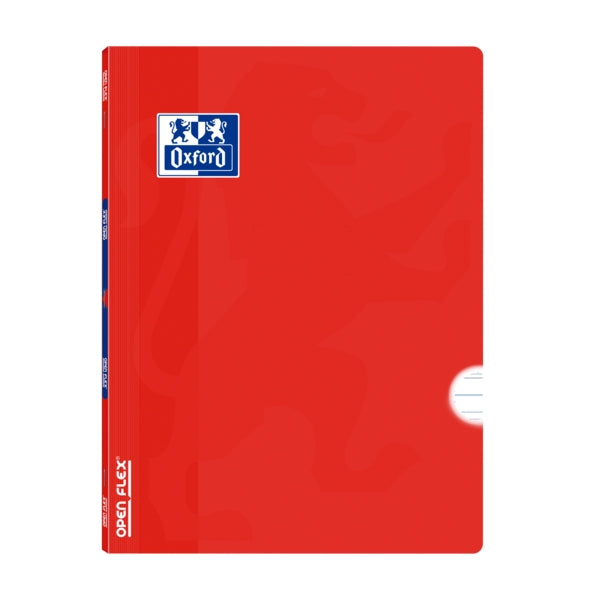 Oxford School Classic Openflex A4 - Tapa de Plastico Resistente - Libreta Grapada - Pauta 3.5 con Margen - 48 Hojas - Color Rojo - Prinkweb