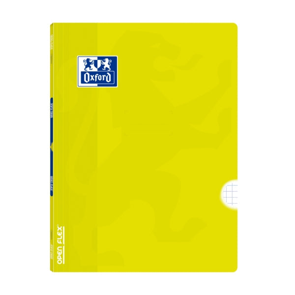 Oxford School Classic Openflex A4 - Tapa de Plastico Resistente - Libreta Grapada 4x4 con Margen - 48 Hojas de Papel de Alta Calidad - Color Lima - Prinkweb