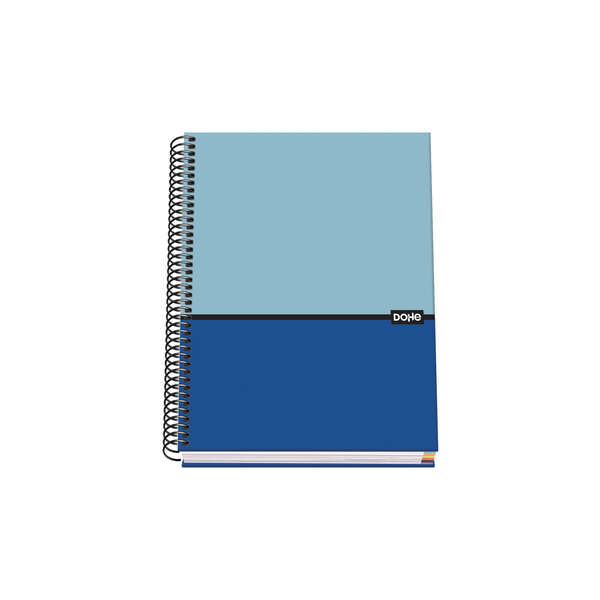 Dohe Cuaderno en Espiral A5 - 162x210mm - Tapa Dura con Carton Forrado - Interior de 100 Hojas de Papel Offset de 90gr - Cuadricula de 5mm con Banda de Color - Prinkweb