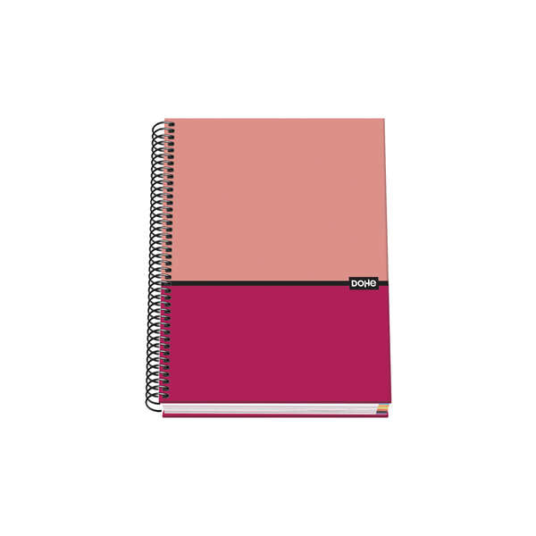 Dohe Cuaderno Espiral Tapa Dura A5 - 162x210mm - Cubierta Carton Forrado - Espiral Metalico Negro - 100 Hojas Offset 90g Microperforadas - Cuadricula 5mm - Prinkweb
