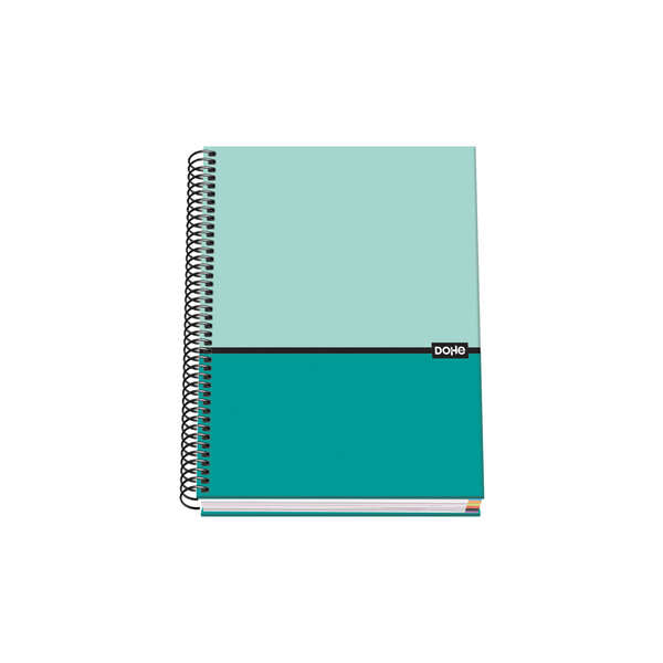 Dohe Cuaderno Espiral Tapa Dura A5 - 162x210mm - Cubierta Carton Forrado - Interior 100 Hojas Papel Offset 90g - Cuadricula 5mm - Espiral Metalico Negro - Prinkweb