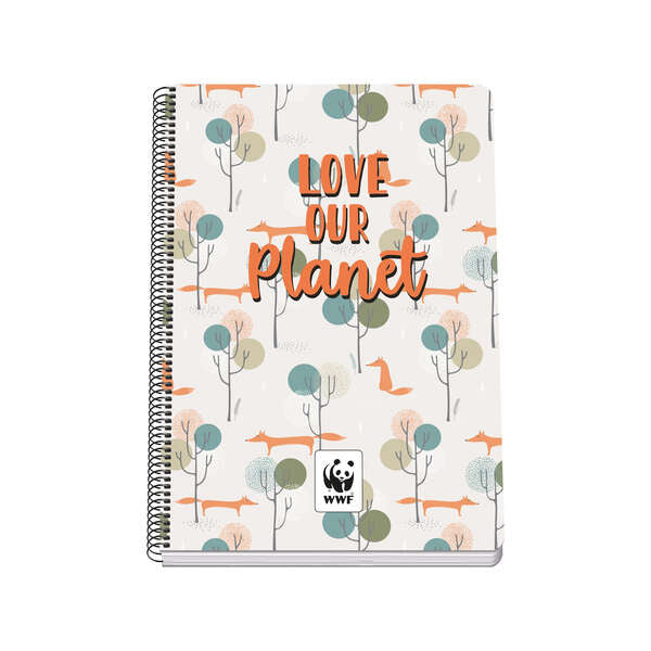 Dohe Cuaderno Tamaño Folio - Cubierta en Cartulina Contracolada - Impresion a Todo Color - Plastificado Brillo - Guardas Impresas - Encuadernado en Espiral Metalico Negro - Prinkweb