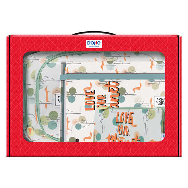 Coffret cadeau Dohe Pack WWF : sac à dos, classeur et trousse (365 x 515 x 105 mm) – Recharges A4, grand sac à dos à 3 compartiments, triple trousse