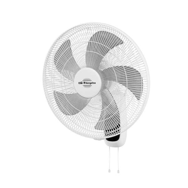 Ventilateur mural Orbegozo WF 0146 - Moteur puissant de 60 W - Tête inclinable et mouvement oscillant - Diamètre de 45 cm et 3 vitesses de ventilation