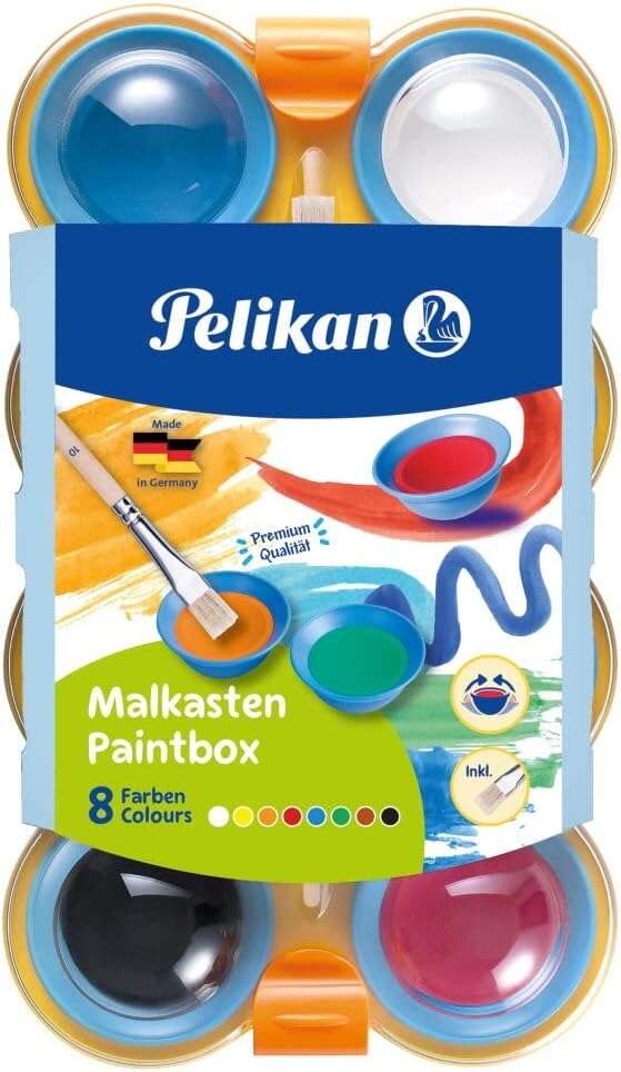 Aguarelas Pelikan Kids - Copos amovíveis - Pincel jumbo incluído - Fácil de diluir - Durável
