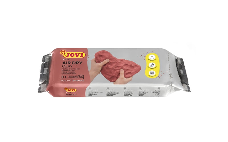 Pâte à modeler autodurcissante Jovi 250 g - Durcissement à l'air - Toucher frais - Facile à modeler - Multi-surfaces - Séchage en 24 h - Finition fine - Couleur terre cuite