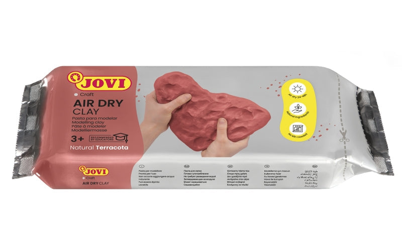 Pâte à modeler autodurcissante Jovi 1000 g - Durcissement à l'air - Toucher frais - Facile à modeler - Multi-surfaces - Séchage en 24 h - Finition fine - Couleur terre cuite