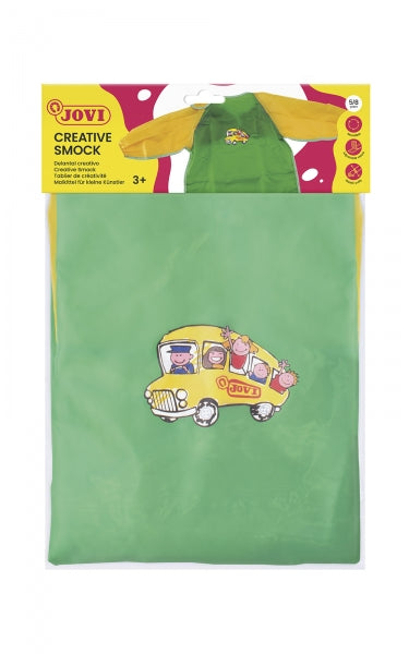 Tablier enfant Jovi pour les 5-8 ans - Protection anti-taches - Poignets élastiques - Facile à enfiler - Vert