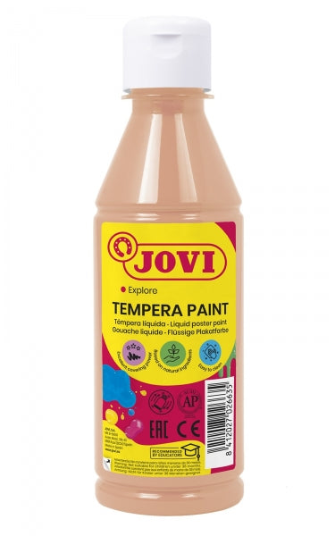 Peinture à la gouache Jovi 250 ml - À base d'eau - Prête à l'emploi - Haute couvrance - Séchage rapide - Excellente fluidité - Adhère à de nombreuses surfaces - Couleur ocre