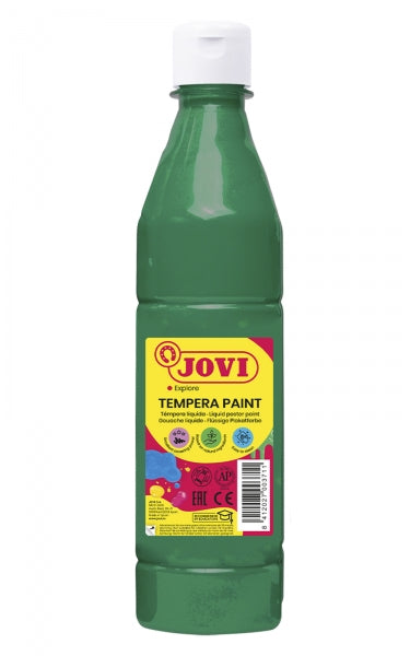 Peinture à la gouache Jovi 500 ml - À base d'eau - Prête à l'emploi - Haute couvrance - Séchage rapide - Excellente fluidité - Adhère à de nombreuses surfaces - Vert foncé