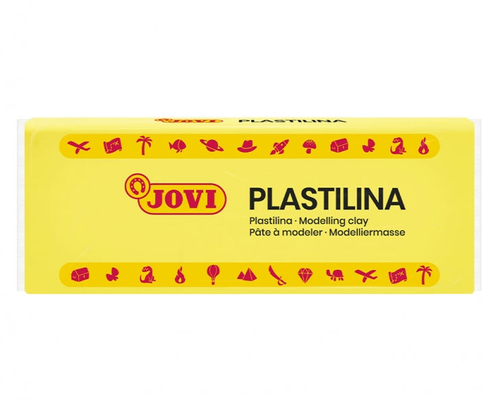 Boîte de 15 tablettes de pâte à modeler Jovi 150 g - 100 % végétale - Très malléable - Ne sèche pas - Sans gluten - Sans danger et non toxique - Idéale pour la création de figurines en 3D - Couleur jaune