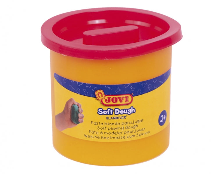 Pâte à modeler Jovi Soft Dough Blandier, lot de 5 pots de 110 g - Souple et flexible - Facile à pétrir et à modeler - Idéale pour les débutants - Rouge