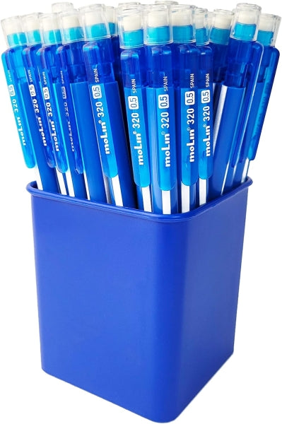 Molin Grafic-320 Portaminas HB 0.5mm - Cuerpo Triangular - Goma de Borrar Integrada - Col