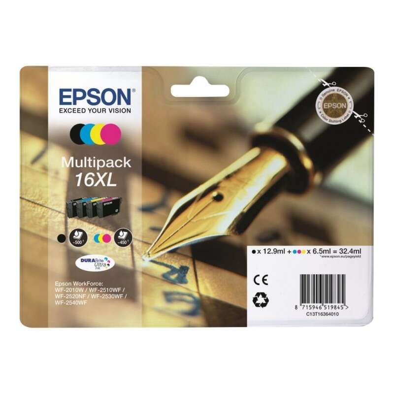 Epson T1636 Pack de 4 Cartuchos de Tinta Originales - C13T16364012 - Prinkweb