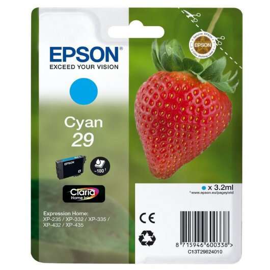 Epson T2982 (29) Cyan Cartucho de Tinta Original - C13T29824012 - Prinkweb