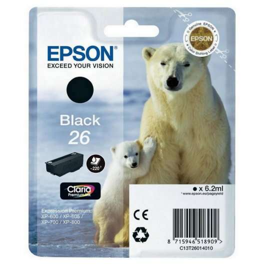 Epson T2601 (26) Negro Cartucho de Tinta Original - C13T26014012 - Prinkweb