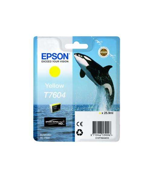Epson T7604 Amarillo Cartucho de Tinta Original - C13T76044010 - Prinkweb