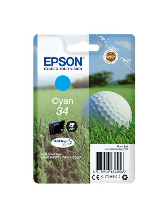 Epson T3462 (34) Cyan Cartucho de Tinta Original - C13T34624010 - Prinkweb