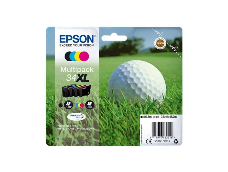 Epson T3476 Pack de 4 Cartuchos de Tinta Originales - C13T34764010 - Prinkweb