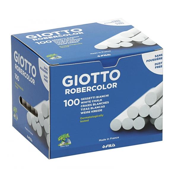 GIOTTO TIZAS ROBERCOLOR ANTIPOLVO BLANCO CAJA 100 UD - Prinkweb