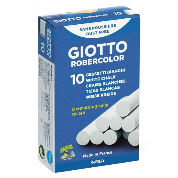 GIOTTO TIZAS ROBERCOLOR ANTIPOLVO BLANCO CAJA 10 UD - Prinkweb