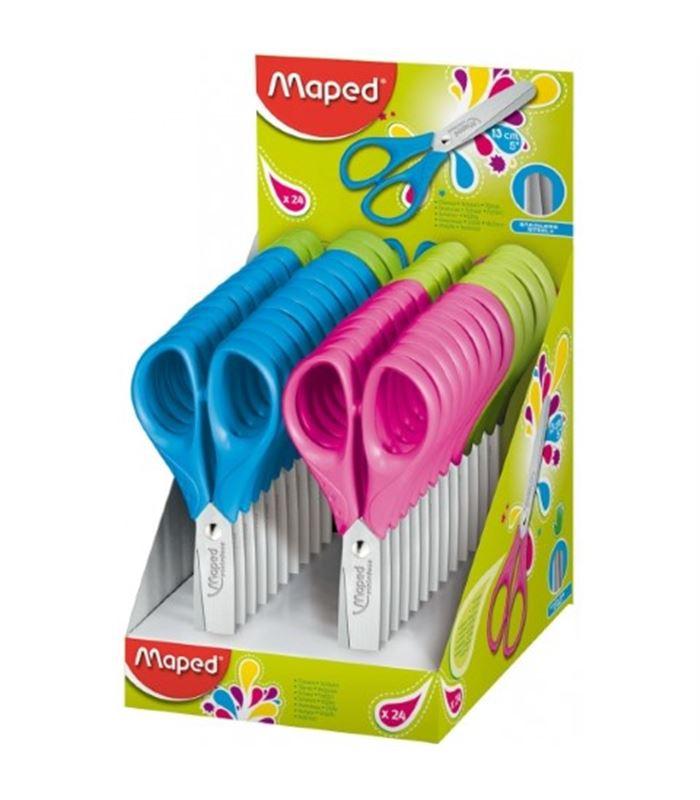 Tesoura escolar Maped Essentials 13cm simétrica com pontas sortidas