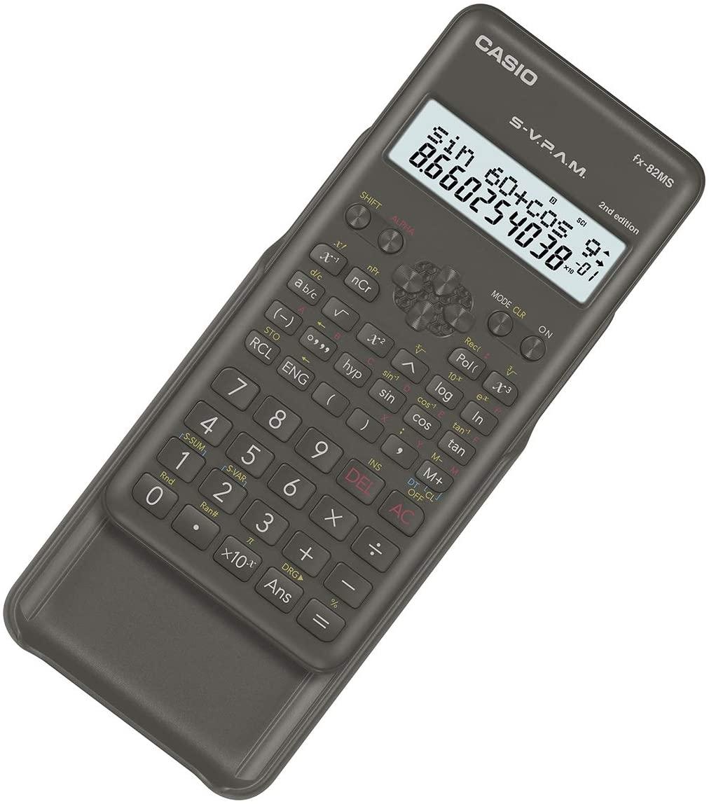Calculatrice scientifique Casio noire 12 et 10+2 chiffres, 240 fonctions FX-82MS-2