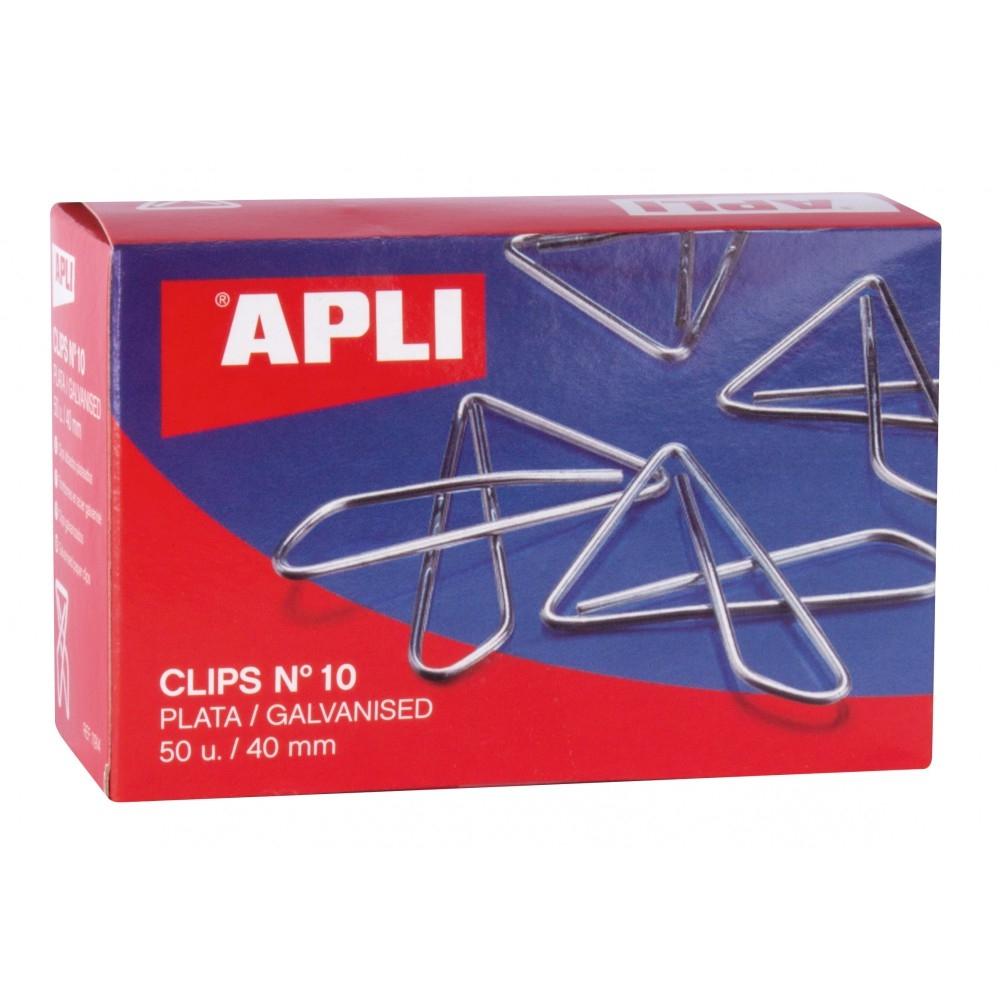 APLI CLIPS MARIPOSA Nº 10 - 40MM CAJA 50 UD PLATEADOS