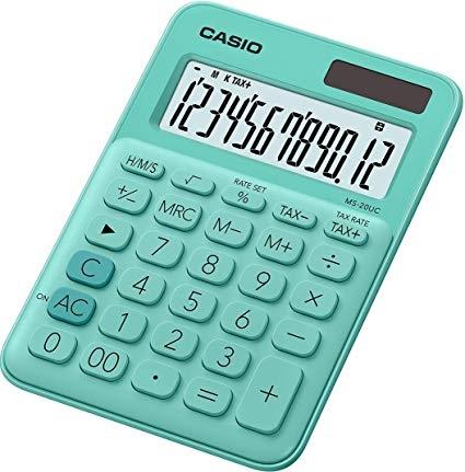 Calculatrice de bureau verte Casio MS-20UC à 12 chiffres