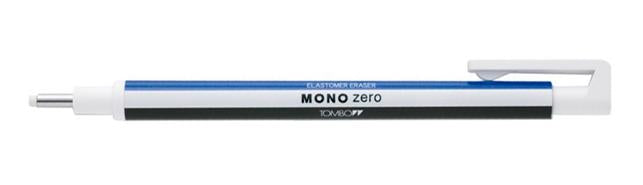 TOMBOW PORTAGOMAS MONO ZERO PUNTA 2,3MM REDONDA CUERPO BLANCO/AZUL/NEGRO - Prinkweb