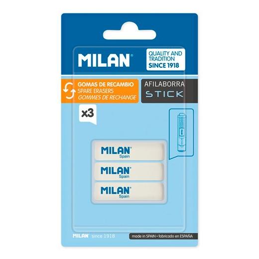 GOMME DE RECHANGE MILAN POUR TAILLE-CRAYON BLISTER 3 UNITÉS