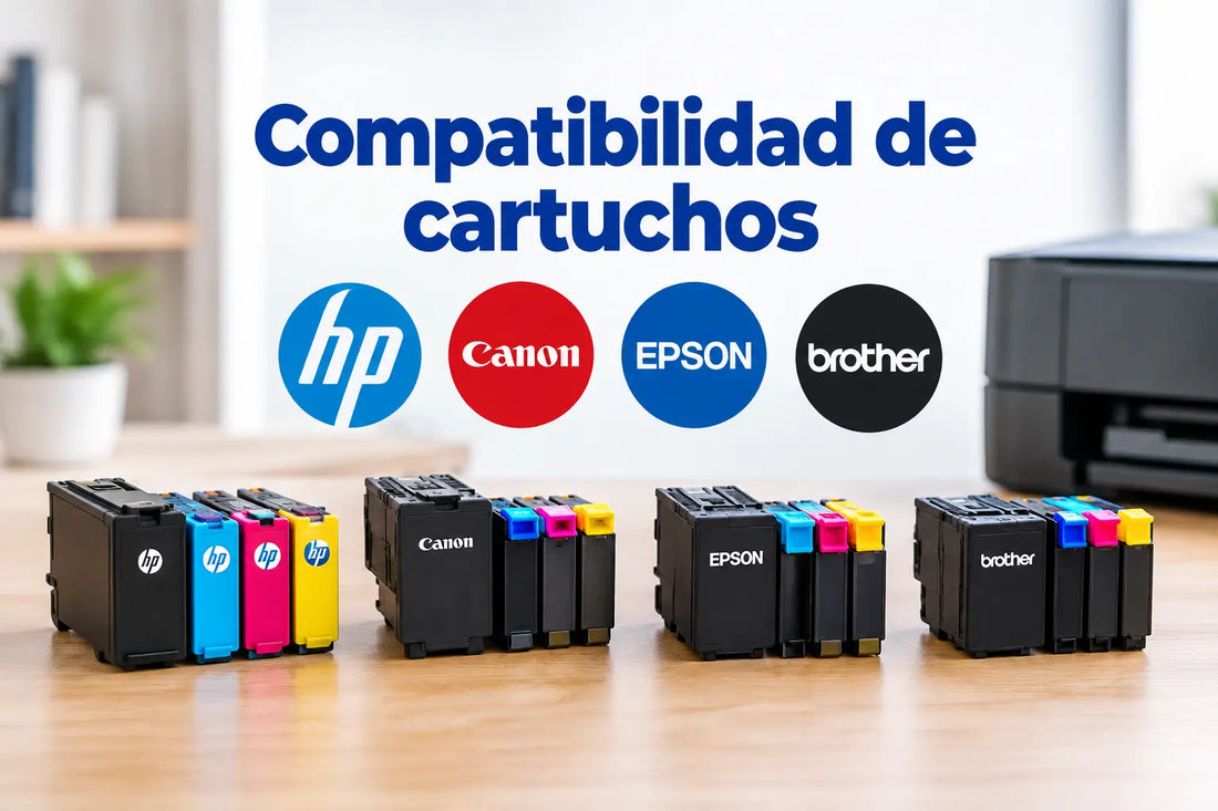 Compatibilidad de cartuchos HP, Canon, Epson y Brother