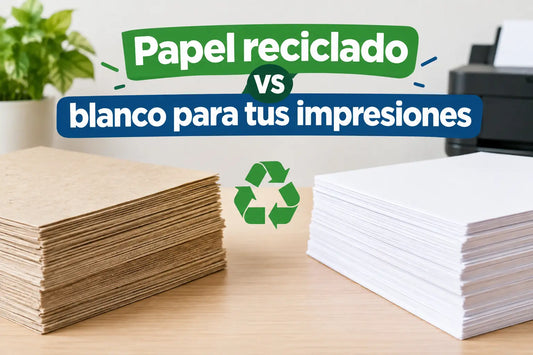 Papel reciclado vs blanco para tus impresiones