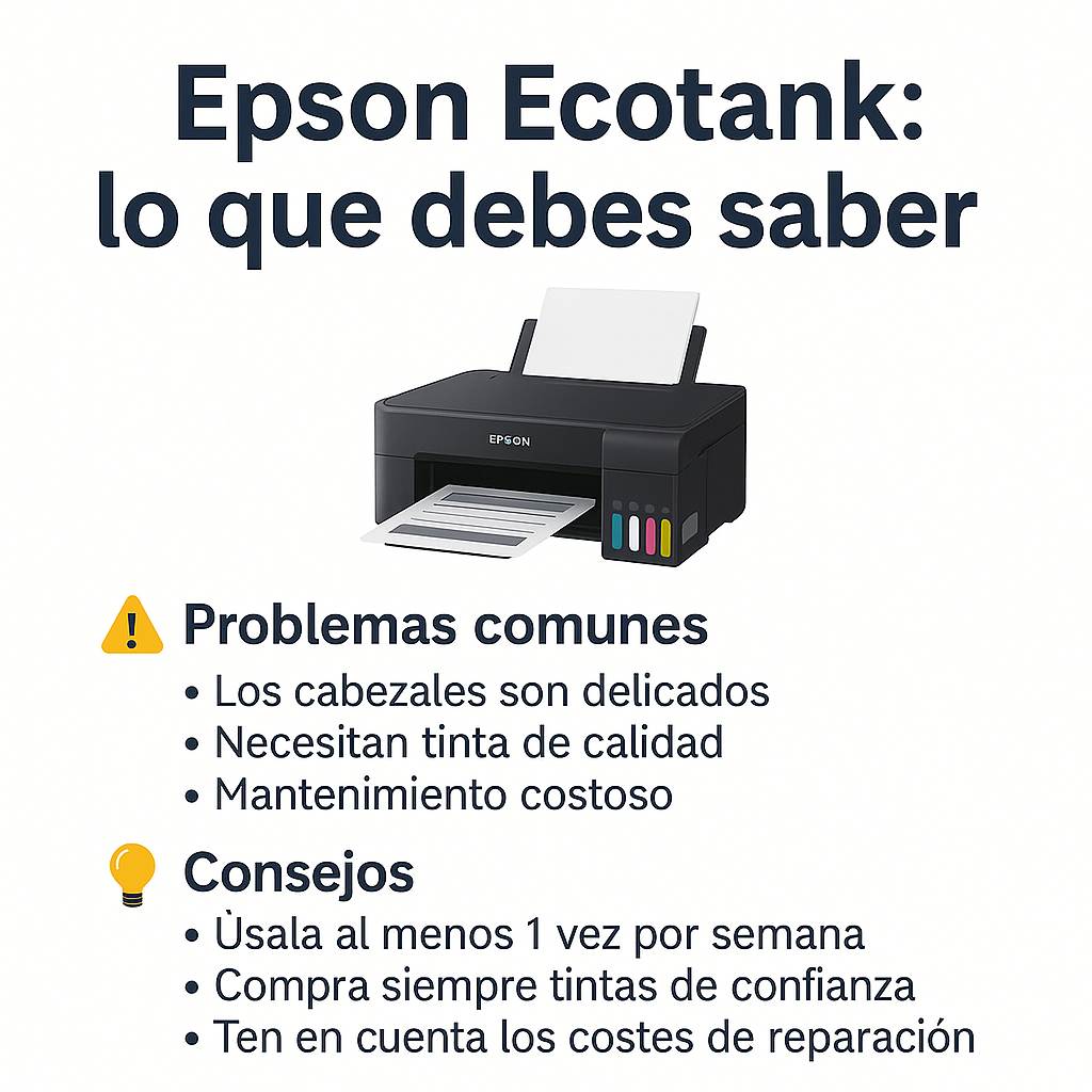 Epson EcoTank: ventajas y problemas que debes considerar antes de comprar una impresora