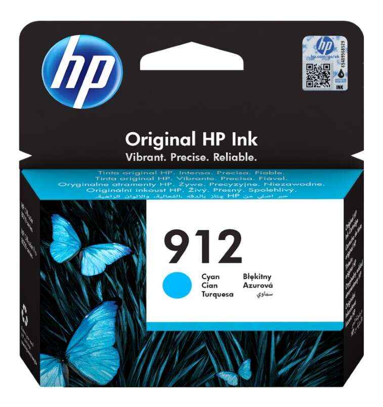 HP 912 Cyan Cartucho de Tinta Original - 3YL77AE - Prinkweb